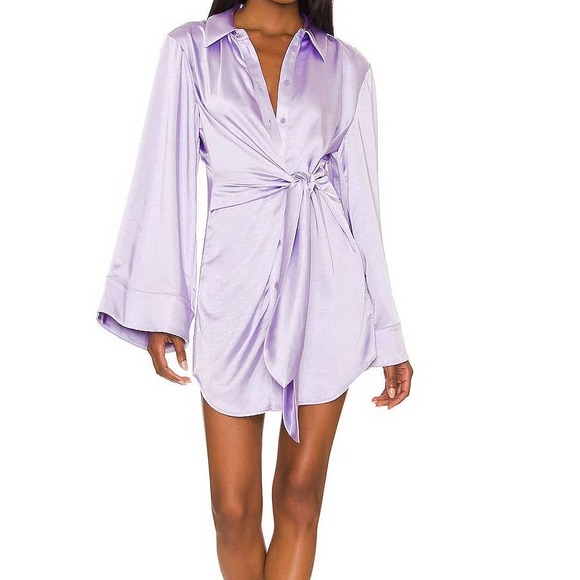 Song of Style Marta Satin Dress in Lavender Women's Size XS NWT